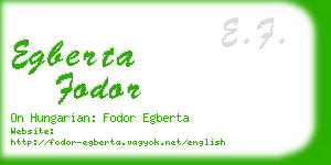 egberta fodor business card